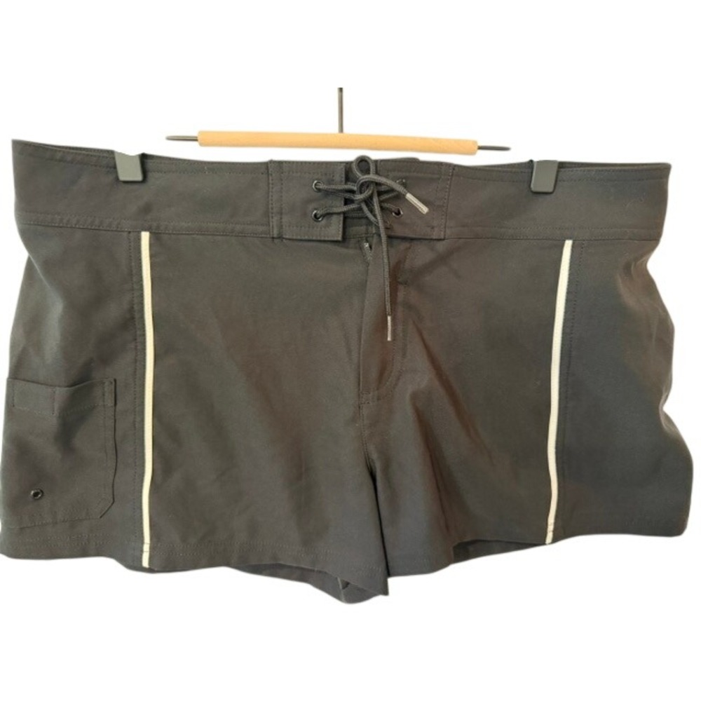 JAG Womens Medium Dark Gray Swim Board Shorts Lace-Up Front Cargo Pocket